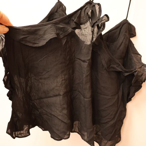 NWT J. Crew Drapey Ruffle Tank Top Cascading Ruffles Black Med Womens Trending - Picture 10 of 16